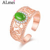 Jasper Open Tail Filigree Rings 925 Sterling Silver Ring Band Genuine Rose Gold Color Resizable Ring Jewelry with BoxCJ017