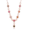Luxury Rose Gold Color Multicolor Round 0.5ct Tourmaline Necklace Pendants Silver 925 Jewelry Gift Free Box 40% FN060