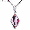 Pink Star Cubic Zirconia Rhinestone Pendant & Necklace 925 Sterling Silver Chain Necklace Fine Jewelry with Box 40% LN038