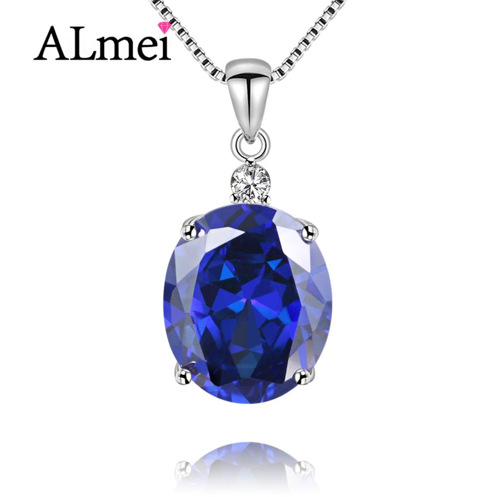 Tanzania Color Topaz Genuine Dark Blue Simple Pendant Solid 925 Sterling Silver Brand Fine Jewelry Gift with Box 40% FN010