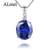 Tanzania Color Topaz Genuine Dark Blue Simple Pendant Solid 925 Sterling Silver Brand Fine Jewelry Gift with Box 40% FN010