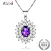 Tested 0.8CT Amethyst Diana William Wedding Pendant 925 Sterling Silver Necklaces Women Fine Jewelry with Box 10% CN002