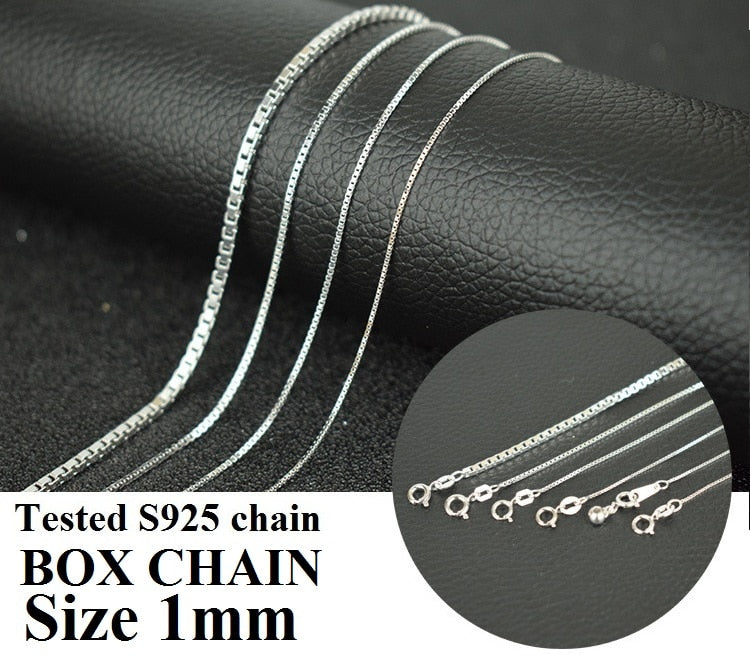Tested 925 Sterling Silver Chain Kinds of Types Box Snake Twisted Singapore Link Rolo Figaro Rope Chain Match with Pendant