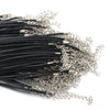 Alta calidad negro 60CM trenzado collares de cuerda de broche de langosta cuerda cadena 20 unids/lote langosta cierre cable cadena 9665