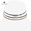 Amaiyllis Design 3 layer Chains Stack Choker Necklaces For Women Vintage leaf Charm Choker Collar Simple Clavicle Necklaces