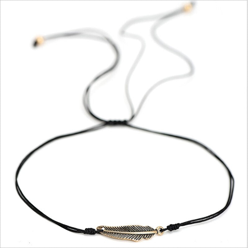 Amaiyllis Design 3 layer Chains Stack Choker Necklaces For Women Vintage leaf Charm Choker Collar Simple Clavicle Necklaces