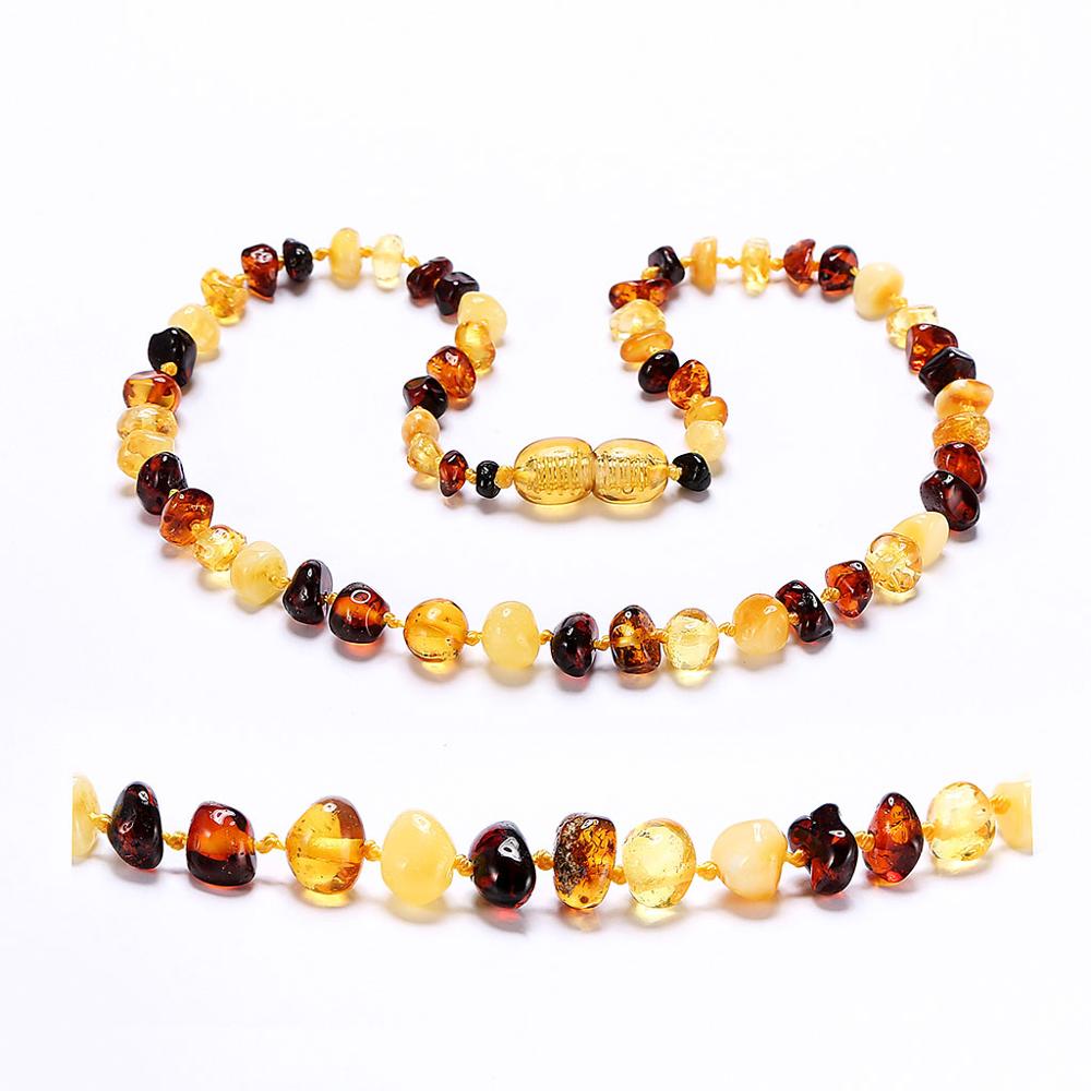 Amber Teething Necklace/Bracelet for Baby - Simple Package - Lab-Tested Authentic - 3 Sizes - 10 Colors