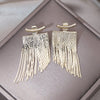 America Jewelry  14K Gold Plating Gold Tassels Front Back Wearing Earrings Elegant Women's Party Accessories