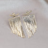 America Jewelry  14K Gold Plating Gold Tassels Front Back Wearing Earrings Elegant Women's Party Accessories
