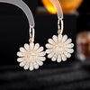 America Jewelry  Color Zircon Exaggerated Daisy Flower Earrings Elegant Women's Holiday Party Accessories