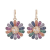 America Jewelry  Color Zircon Exaggerated Daisy Flower Earrings Elegant Women's Holiday Party Accessories