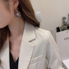 America Jewelry  Color Zircon Exaggerated Daisy Flower Earrings Elegant Women's Holiday Party Accessories