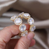 America Design Jewelry 14K Gold Plated  Zircon C-shaped Round Earring Modern Women's Wedding Party Accessories