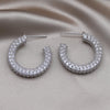 America Jewelry 14K Gold Plating  Black Zircon C-shaped Earrings Elegant Women's Daily Simple Accessories