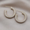 America Jewelry 14K Gold Plating  Black Zircon C-shaped Earrings Elegant Women's Daily Simple Accessories
