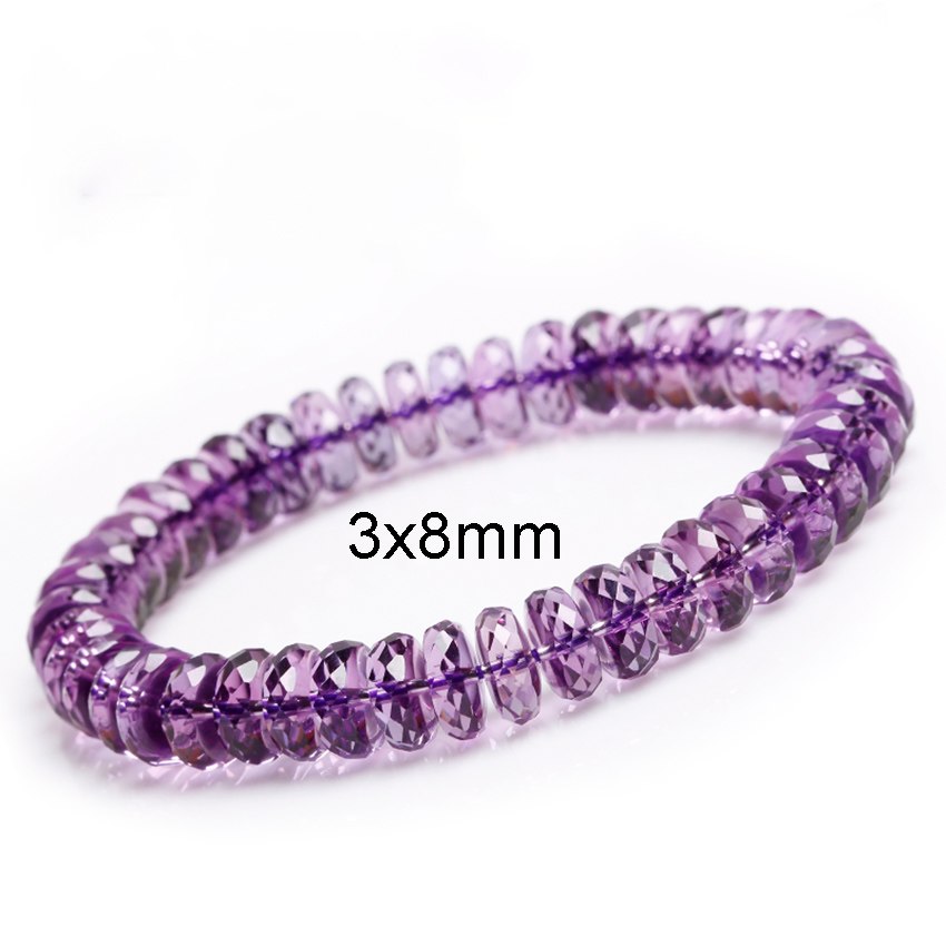 Amethyst Bracelet Femme Corner Cut Crystal Bracelet Women 3x8mm-4x9mm Natural Stone Jewellery Bracelets For Man