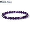 Amethyst Classic Strand Bracelets Natural Crystal Round Beads Fine Jewelry for Party Birthd Gift