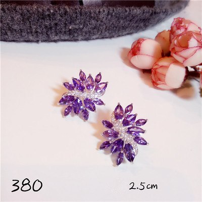 Amethyst Drop Earrings For Women Temperament Long Earring S925 Sterling Silver Gemstone Vintage Noble Personality Fine Jewelry