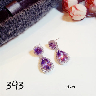 Amethyst Drop Earrings For Women Temperament Long Earring S925 Sterling Silver Gemstone Vintage Noble Personality Fine Jewelry