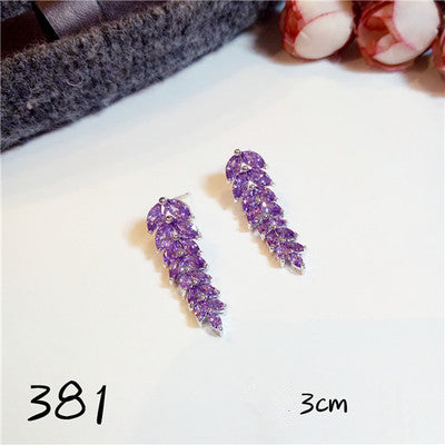 Amethyst Drop Earrings For Women Temperament Long Earring S925 Sterling Silver Gemstone Vintage Noble Personality Fine Jewelry