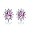 Amethyst Stud Earrings For Women Silver 925 Jewelry Snowflake Earring Hot Sale Wedding Engagement Party Gift 8 Colors 6x8MM
