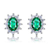 Amethyst Stud Earrings For Women Silver 925 Jewelry Snowflake Earring Hot Sale Wedding Engagement Party Gift 8 Colors 6x8MM