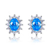 Amethyst Stud Earrings For Women Silver 925 Jewelry Snowflake Earring Hot Sale Wedding Engagement Party Gift 8 Colors 6x8MM