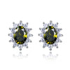 Amethyst Stud Earrings For Women Silver 925 Jewelry Snowflake Earring Hot Sale Wedding Engagement Party Gift 8 Colors 6x8MM