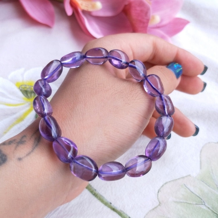 Amethyst baroque 9-11mm bracelet 7.5inch   beads nature
