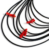 Amorcome Handmade Black Wrap Leather Necklace for Women Minimalist Multi-strand Red Beads Rubber Rope Chain Necklace Jewelry