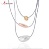 Amorcome Metal Beads Leather Necklace for Women Jewelry Boho Multilayered Short Choker Necklace Handmade Gift Female