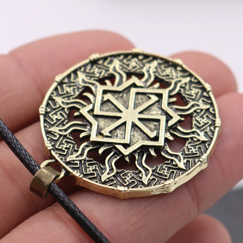 Amulet necklace Slavic Rune Paganism Kolovrat Pendant Necklaces Vintage Antique Solstice wheel Charm Talisman Wicca Jewelry