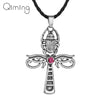 Ancient Ankh Cross Pendant Necklace For Women Men Vintage Horus Eye Scarab Egyptian Jewelry Crystal Insect Neckalce Party Gifts