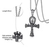 Ancient Egyptian Cross Pendant Chain Ankh With Scarab Charm Men Cross Pendant Necklace the Key of Life Male Jewelry