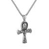 Ancient Egyptian Cross Pendant Chain Ankh With Scarab Charm Men Cross Pendant Necklace the Key of Life Male Jewelry
