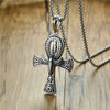Ancient Egyptian Cross Pendant Chain Ankh With Scarab Charm Men Cross Pendant Necklace the Key of Life Male Jewelry