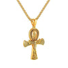 Ancient Egyptian Cross Pendant Chain Ankh With Scarab Charm Men Cross Pendant Necklace the Key of Life Male Jewelry