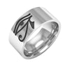 Ancient Egyptian Mythology Character Eye Pattern Titanium Steel Ring Men's Metal Accessories Party Jewelry 34L
