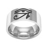 Ancient Egyptian Mythology Character Eye Pattern Titanium Steel Ring Men's Metal Accessories Party Jewelry 34L