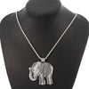 Ancient Tibetan Silver Plated Elephant Pendants Necklaces Mascot Elephant Charm Chain Necklace Ethnic Jewelry Women Men Gift