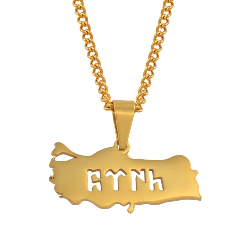 Andros Turkey Pendants Necklace For Women Girls Charm Turk Map Jewelry