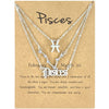 Andshiny 3Pcs/Set  Unisex Zodiac Sign Pendant Constellation Charm Gold Necklace Leo Virgo Libra Scorpio Necklace Jewelry Gifts