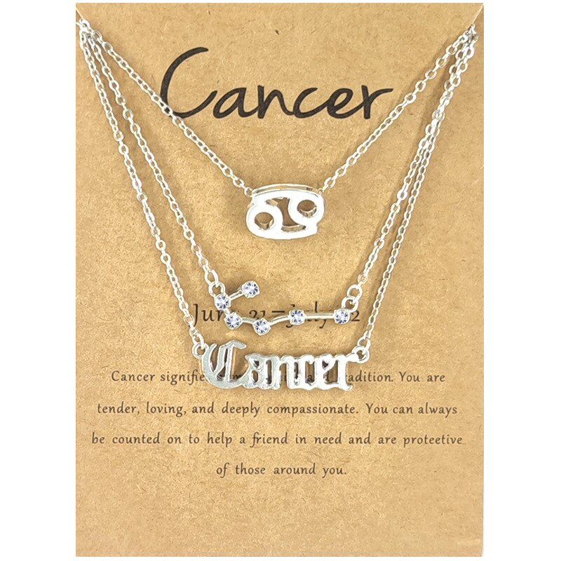 Andshiny 3Pcs/Set  Unisex Zodiac Sign Pendant Constellation Charm Gold Necklace Leo Virgo Libra Scorpio Necklace Jewelry Gifts