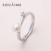 Anel Feminino 925 Sterling Jewelry Open Ring Natural Pearl Adjustable Ringwomen's Boutique Christmas Gifts