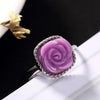 Anel Feminino Rose S925 Pure Silver, Mica Inlaid Rose Ring, Korean Version, Simple Temperament, Lady's Opening Ring Wholesale.