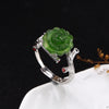 Anel Feminino Rushed Women Rose 2020 New S925 Sterling Natural Field Jasper Rose Roses Open Loop Simple Ring Wholesale