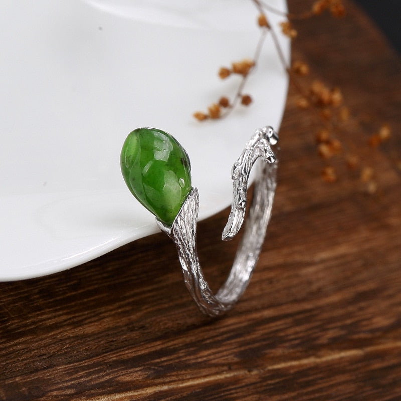 Anel Feminino Sale Women Jasper 2020 New S925 Pure Natural Tian Tulip Opening High-grade Sterling Lady Rings Wholesale