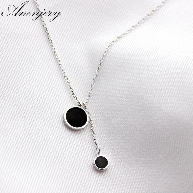 Simple Fashion 925 Sterling Silver Necklace Pendant Tassel Necklace For Women Girl Trendy Gift S-N27