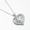 100% 925 Sterling Silver Female Heart Silver Love Pendant Necklace with Link Chain Girls Clavicle Chain Gifts CYD54
