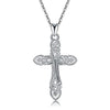 925 Silver Cross Pendant & Necklace Christian Cross Necklace with Rope Chain for Man Woman Fine Jewelry CYD131